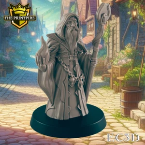 Retired Sorcerer Mini | Elderly Old Wizard | Dungeons and Dragons NPC Figure | P - Picture 1 of 4