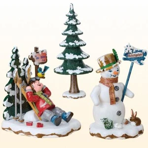 Hubrig Winterkinder Schneemann, Schöne Aussicht & Winterbaum Erzgebirge neu 2022 - Bild 1 von 4