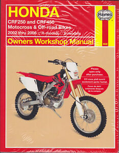 2002-2006 Honda CRF250 CRF450 Haynes Repair Service Workshop Manual Book 630X