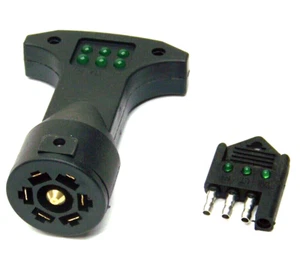 LED 7 Way & 4 Way Flat Circuit Light Tester Round Blade Brake Turn Signal 12V - Picture 1 of 3