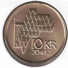 2012 Norwegen spezielle Satinoberfläche KING HARALD V & KIRCHE DACH 10 Kronen Münze!