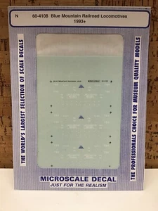 Microscale Decal N Scale 60-4108: Blue Mountain Railroad Locomotives 1993+ - Picture 1 of 2