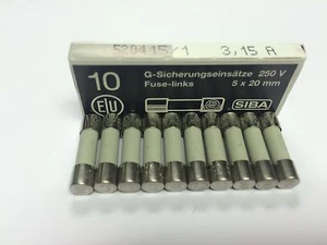 SIBA 70 001 40 3.15A FFFuse Very Quick Acting FF3.15A250V 5x20mm JPSF330 Pk5/10 - Picture 1 of 5