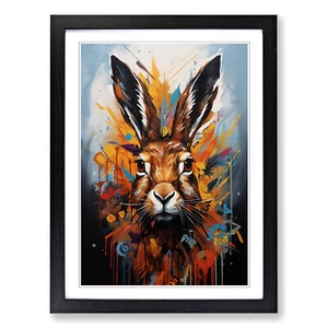 Liebre borde duro enmarcado lienzo arte de pared impresión póster imagen, decoración del hogar - Imagen 1 de 8