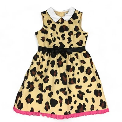 Harajuku Mini Dress Leopard Print Sleeveless Peter Pan Collar Maximalist Girls L - Image 1 of 4
