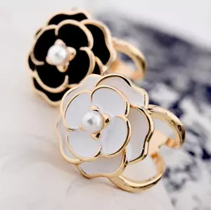 Schalring Tuchring Tuchhalter Schalhalter Gold schwarz weiss Ring Tuch Schal - Bild 1 von 4