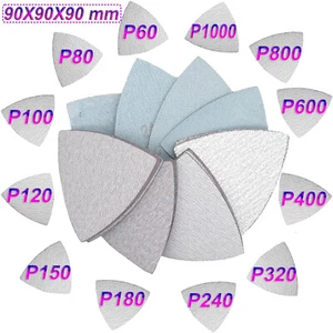 Schleifdreiecke Dreieck Schleifpapier schleifer 90x90x90mm Klett Mix P60~P1000 - Picture 1 of 6