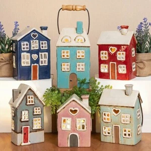 Village Pottery Tealight House Indipendente - Design Cuore - Scelta del colore - Foto 1 di 6