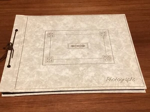 Vintage Springfield Photo Album 14" x 11" White Marble 32 pgs black album paper - Picture 1 of 5