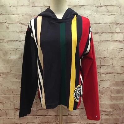 Sudadera con capucha a rayas Tommy Hilfiger pequeña para mujer Foto 1 de 4