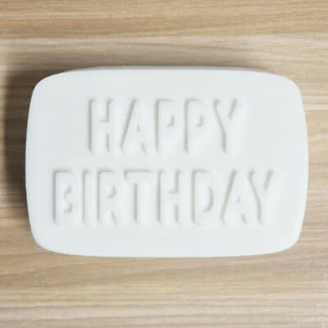 Happy Birthday Mould, Bath Bomb Soap Resin Jelly Chocolate Wax Craft Hand Press - Picture 1 of 4