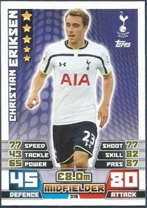TOPPS MATCH ATTAX 2014-15- #319-TOTTENHAM HOTSPUR-CHRISTIAN ERIKSEN - Picture 1 of 1