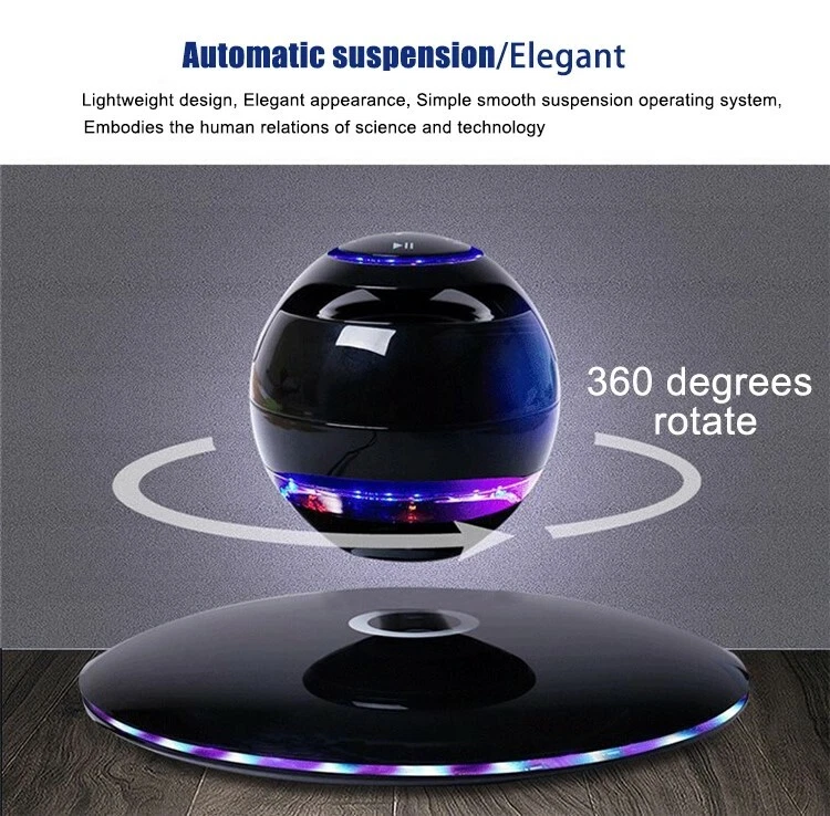 Quality Wireless Magnetic Levitation Speaker LED Portable 4.0 Floating Maglev.. - Image 1 of 4