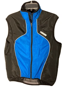 Pearl izumi Mens Size M -Full Zip Sleeveless Cycling Vest -Blue/Black-Mesh Back - Picture 1 of 6