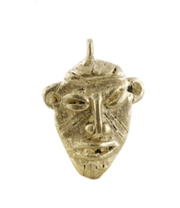 Pendant Mask Ashanti Art African Tribale Figure Brass B - Picture 1 of 1