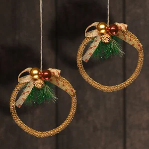 2x Deko Weihnachts-Kranz - Adventskranz mit Zapfen, Schleife, Kugeln, Tannengrün - Bild 1 von 7