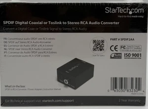 Startech SPDIF Digital Coaxial or Toslink Optical to Stereo RCA Audio Converter - Picture 1 of 2