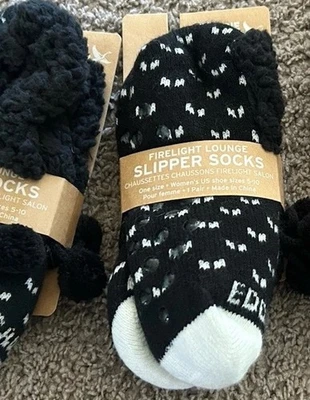 NUEVO CON ETIQUETAS Eddie Bauer Fireside Lounge Zapatilla Calcetines Talla Única 5-10 Rosa Brillante Árboles Foto 1 de 2