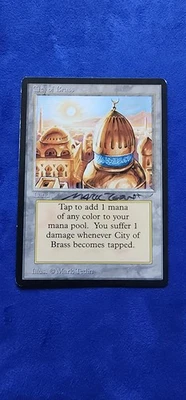 City of Brass -Arabian Nights Edition -MP - MTG -Signed by Mark Tedin - Image 1 of 4