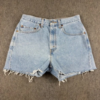 Pantalones Cortos De Colección Levi's 505 Para Mujer 32 Ajuste Regular Denim Lavado Ligero Dobladillo Deshilachado Foto 1 de 4