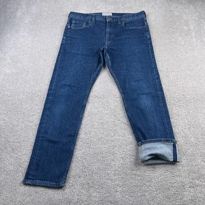 Everlane Jeans Mens 34x30 Blue Selvedge Slim Fit Stretch Organic Cotton Denim - Picture 1 of 16