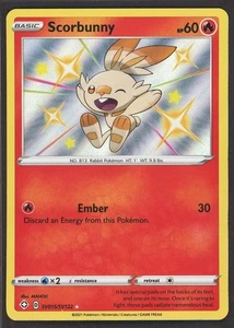 Scorbunny SV015/SV122 Shining Fates Pokemon TCG Shiny Holo Rare - Light Played - Picture 1 of 2