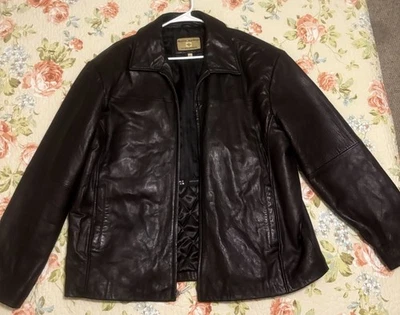 GW - Chaqueta de cuero Boston Harbor para hombre - Negra - Talla X-GRANDE Foto 1 de 4