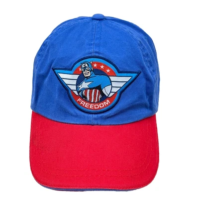 Boné Capitão América alça traseira azul vermelho pai ajustável masculino adulto Marvel - Imagem 1 de 4