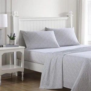 - King Sheets, Cotton Percale Bedding Set, Lightweight & Breathable Home Deco... - Picture 1 of 10
