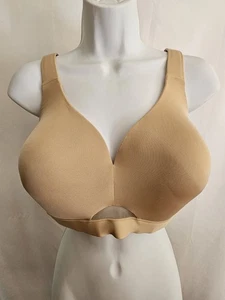 Cacique 42D Balconette Bra Beige Wire free Full Coverage Lightly Lined - Picture 1 of 10