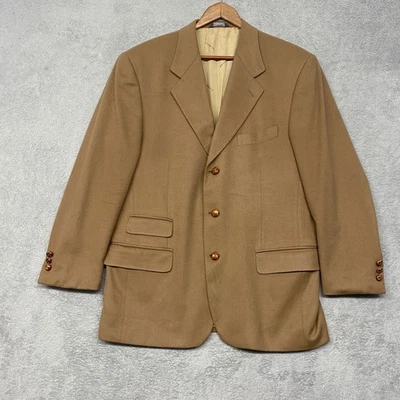 Blazer masculino Fabio Inghirami Colombo bronzeado 3 botões puro cashmere feito na Itália - Imagem 1 de 4