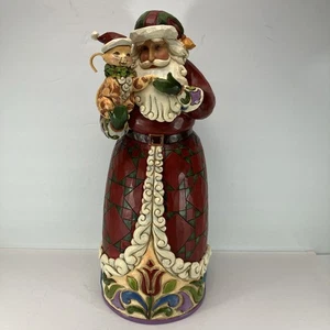 Jim Shore "Purrfect Noel" Santa Holding Christmas Cat 404448 Pristine Condition - Picture 1 of 13
