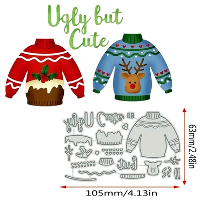 Christmas Jumpers Metal Cutting Die Set , Scrapbooking , Embossing . DIY . CC5 - Image 1 of 3