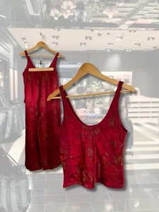 RARE Vintage Victoria's Secret Satin Red PJ Set Women's Size S - Picture 1 of 19