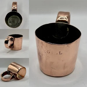 Superb Royal Navy WW1 Era 1/2 Gill Copper Rum Or Grog Cup (Over polished Cipher) - Picture 1 of 7