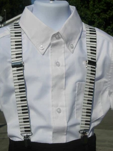 Piano Suspenders - Elastic Suspenders - One Size Fit Most Kids up to 38" tall - Picture 1 of 4