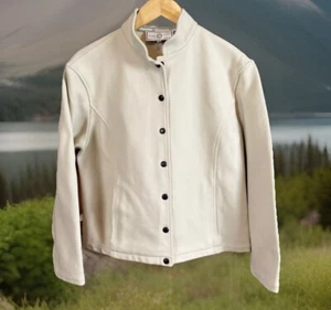 BLAZER TOP VINTAGE ST JOHN SPORT MUJER MARFIL MANGA LARGA ABOTONADA TALLA MED - Imagen 1 de 11