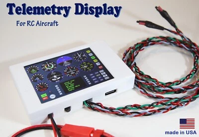Temp & Voltage Telemetry Panel  2.4inch LCD display for RC Aircraft 3-6s lipo - Image 1 of 4