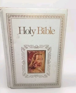 1978 Regency Holy Bible King James Version Red Letter Edition White Vintage - Foto 1 di 3
