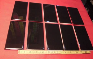 10 pezzi *Nero Lucido* Piastrelle Ceramica Metropolitana 3" X 6", di American Olean, Nuovo Stock - Foto 1 di 12