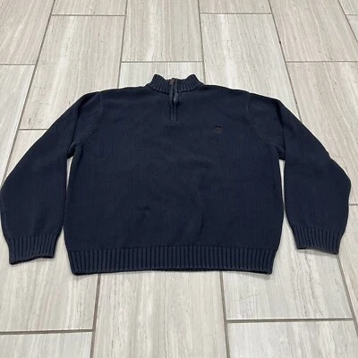 Chaps Sweater Mock Neck Long Sleeve 1/4 Zip 100% Cotton Thick Woven Men's XXL - Image 1 of 4