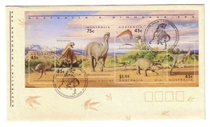 FDC 1993. Australia. Era de los dinosaurios. MS. PictPMK "MUTTABURRA" - Imagen 1 de 1