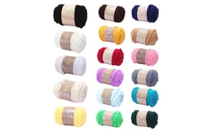 Blanket Yarn For Crocheting Chenille Crochet Blanket Yarn Wool Ball For Crafting - Picture 1 of 29