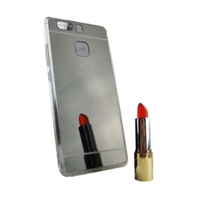 Huawei P9 Handy Hülle Spiegel Mirror Soft Case Schutz Cover Bumper Etuis Schwarz - Afbeelding 1 van 2