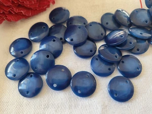 Lot 10 connecteur vintage originaux création bijoux bleu 1,4 cm ref 2981 - Bild 1 von 1