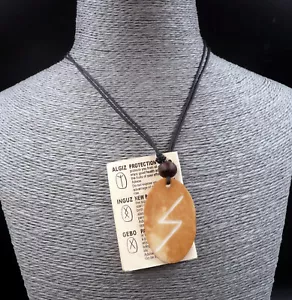 Collana con ciondolo osso di runa vichingo Sowilo - Energia positiva, vita e fertilità - Foto 1 di 3