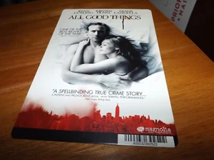 ALL GOOD THINGS DISPLAY BACKER CARD (not a dvd) 5.5" X 8" NO MOVIE - Picture 1 of 1