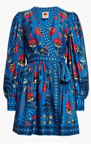 NEW, Farm Rio Palms Paradise Long Sleeve Wrap Minidress XL #EP195 - Picture 1 of 11