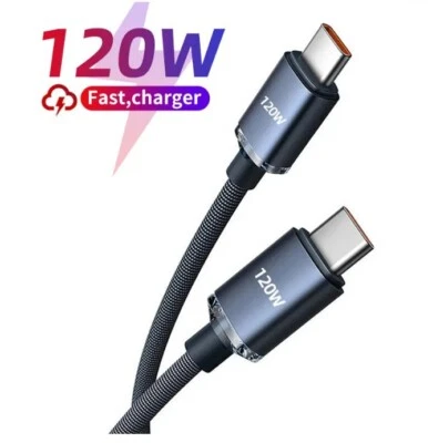 Type C to Type-C Cable PD 120W 7A Fast Charger Braided USB Lead 1M for SAMSUNG - Image 1 of 2