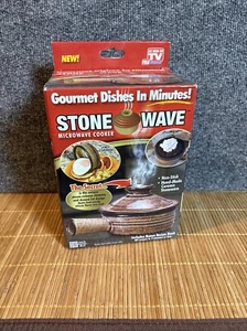 Stone Wave Microwave Cooker Ceramic Stoneware Vented Lid Handle Brown NIB - Picture 1 of 3